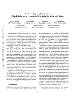 Predictive Response Optimization: Using Reinforcement Learning to Fight Online Social Network Abuse