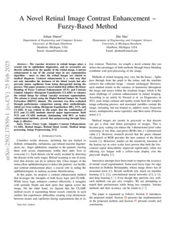 A Novel Retinal Image Contrast Enhancement -- Fuzzy-Based Method