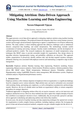 Mitigating Attrition: Data-Driven Approach Using Machine Learning and Data Engineering