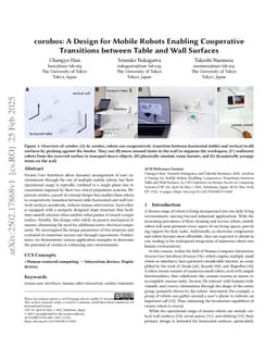 corobos: A Design for Mobile Robots Enabling Cooperative Transitions between Table and Wall Surfaces
