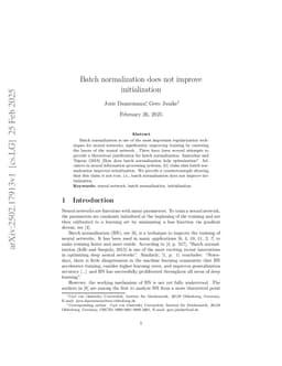 Batch normalization does not improve initialization