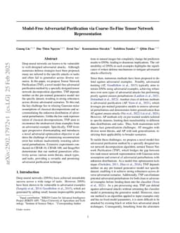 Model-Free Adversarial Purification via Coarse-To-Fine Tensor Network Representation