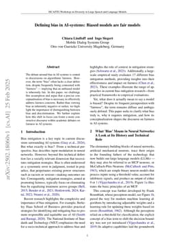 Defining bias in AI-systems: Biased models are fair models