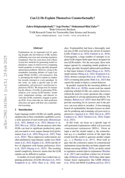 Can LLMs Explain Themselves Counterfactually?