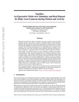 EgoSim: An Egocentric Multi-view Simulator and Real Dataset for Body-worn Cameras during Motion and Activity