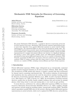 Mechanistic PDE Networks for Discovery of Governing Equations