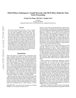 TSKANMixer: Kolmogorov-Arnold Networks with MLP-Mixer Model for Time Series Forecasting