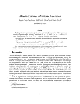 Allocating Variance to Maximize Expectation