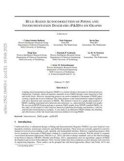 Rule-based autocorrection of Piping and Instrumentation Diagrams (P&IDs) on graphs