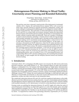 Heterogeneous Decision Making in Mixed Traffic: Uncertainty-aware Planning and Bounded Rationality