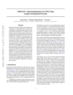 DeBUGCN -- Detecting Backdoors in CNNs Using Graph Convolutional Networks