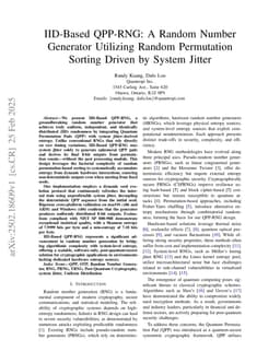 IID-Based QPP-RNG: A Random Number Generator Utilizing Random Permutation Sorting Driven by System Jitter