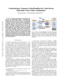 A Distributional Treatment of Real2Sim2Real for Vision-Driven Deformable Linear Object Manipulation
