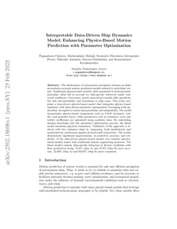 Interpretable Data-Driven Ship Dynamics Model: Enhancing Physics-Based Motion Prediction with Parameter Optimization