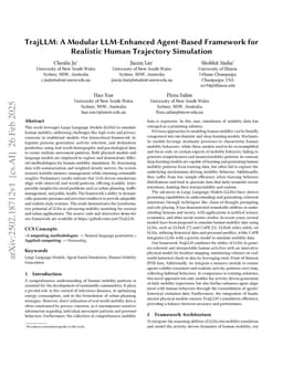 TrajLLM: A Modular LLM-Enhanced Agent-Based Framework for Realistic Human Trajectory Simulation
