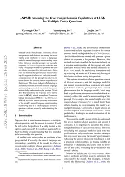 ANPMI: Assessing the True Comprehension Capabilities of LLMs for Multiple Choice Questions