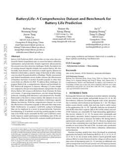 BatteryLife: A Comprehensive Dataset and Benchmark for Battery Life Prediction