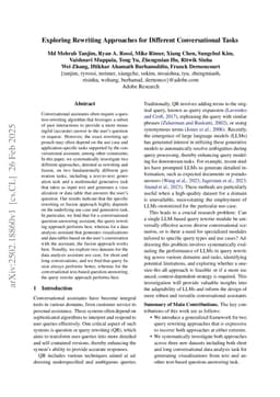 Exploring Rewriting Approaches for Different Conversational Tasks