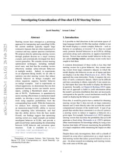 Investigating Generalization of One-shot LLM Steering Vectors