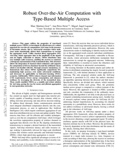 Robust Over-the-Air Computation with Type-Based Multiple Access