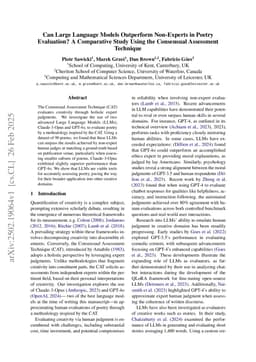 Can Large Language Models Outperform Non-Experts in Poetry Evaluation? A Comparative Study Using the Consensual Assessment Technique
