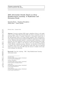 XSS Adversarial Attacks Based on Deep Reinforcement Learning: A Replication and Extension Study