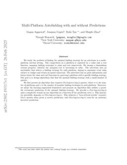 Multi-Platform Autobidding with and without Predictions