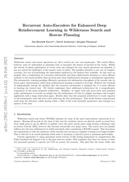 Recurrent Auto-Encoders for Enhanced Deep Reinforcement Learning in Wilderness Search and Rescue Planning