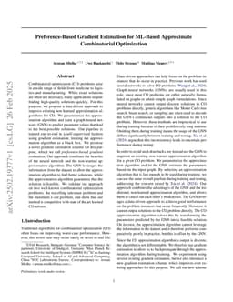 Preference-Based Gradient Estimation for ML-Based Approximate Combinatorial Optimization