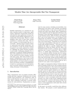 Models That Are Interpretable But Not Transparent