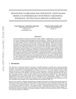 Advancing calibration for stochastic agent-based models in epidemiology with Stein variational inference and Gaussian process surrogates