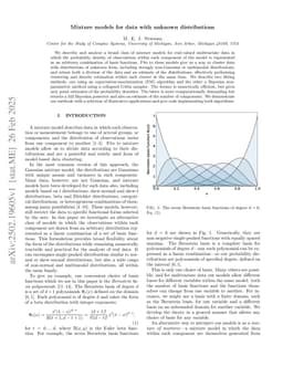 Mixture models for data with unknown distributions