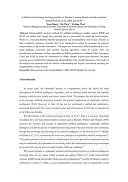 A Method for Evaluating the Interpretability of Machine Learning Models in Predicting Bond Default Risk Based on LIME and SHAP