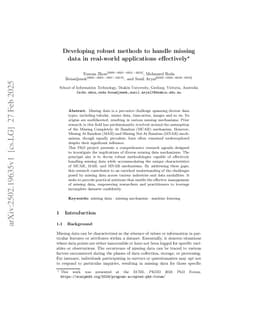 Developing robust methods to handle missing data in real-world applications effectively
