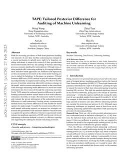 TAPE: Tailored Posterior Difference for Auditing of Machine Unlearning
