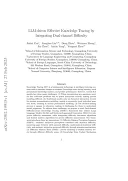 LLM-driven Effective Knowledge Tracing by Integrating Dual-channel Difficulty