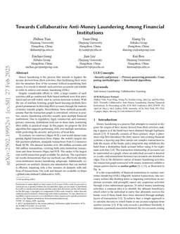 Towards Collaborative Anti-Money Laundering Among Financial Institutions