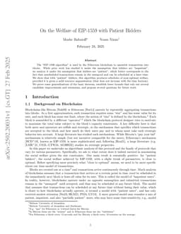 On the Welfare of EIP-1559 with Patient Bidders