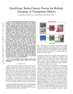 FuseGrasp: Radar-Camera Fusion for Robotic Grasping of Transparent Objects