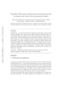 RouteRL: Multi-agent reinforcement learning framework for urban route choice with autonomous vehicles