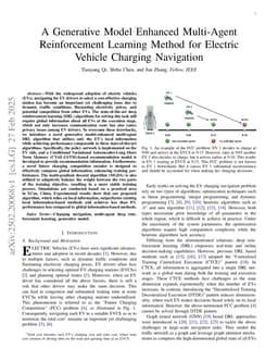 A Generative Model Enhanced Multi-Agent Reinforcement Learning Method for Electric Vehicle Charging Navigation