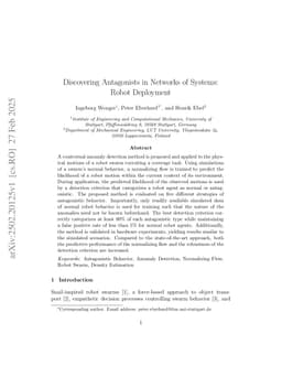 Discovering Antagonists in Networks of Systems: Robot Deployment