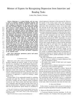 Mixture of Experts for Recognizing Depression from Interview and Reading Tasks