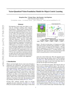 Vector-Quantized Vision Foundation Models for Object-Centric Learning