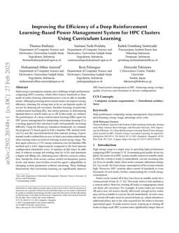 Improving the Efficiency of a Deep Reinforcement Learning-Based Power Management System for HPC Clusters Using Curriculum Learning