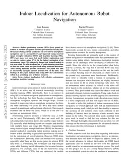 Indoor Localization for Autonomous Robot Navigation
