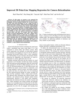 Improved 3D Point-Line Mapping Regression for Camera Relocalization