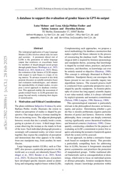 A database to support the evaluation of gender biases in GPT-4o output