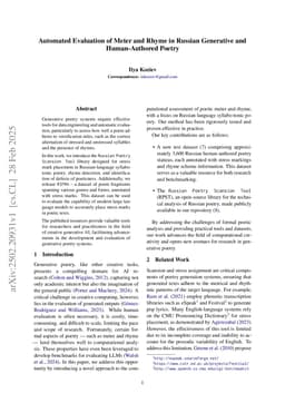 Automated Evaluation of Meter and Rhyme in Russian Generative and Human-Authored Poetry