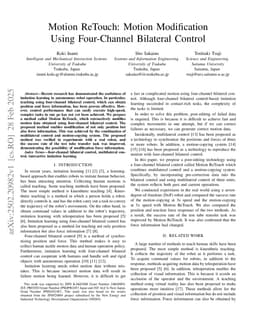 Motion ReTouch: Motion Modification Using Four-Channel Bilateral Control